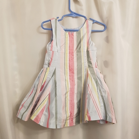 Gymboree girls size 12-18 months dress vertical light color stripes has pockets - Picture 3 of 6